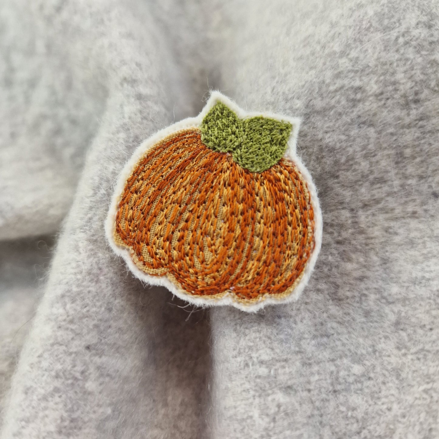 Super special embroidered Pumpkin brooch