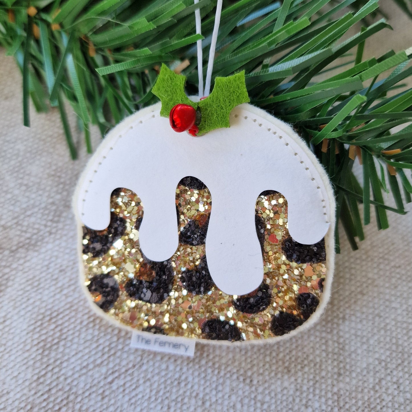 Leopard Print Figgy Pud Tree Decoration