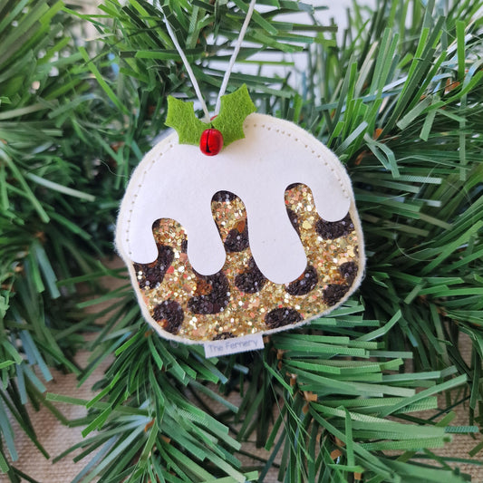 Leopard Print Figgy Pud Tree Decoration