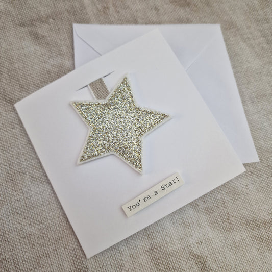 Sparkly Star Keyring Card