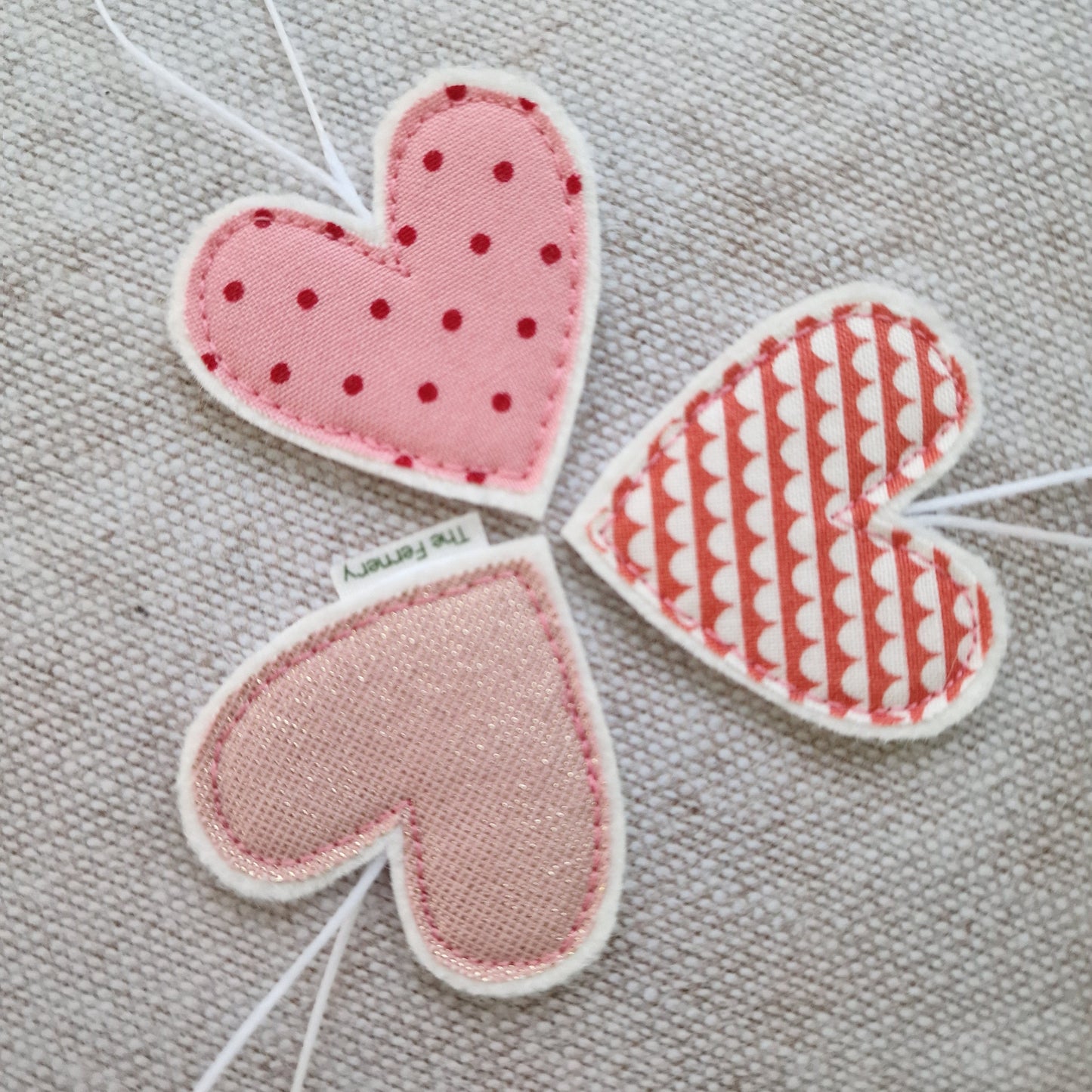 Set of three heart decorations