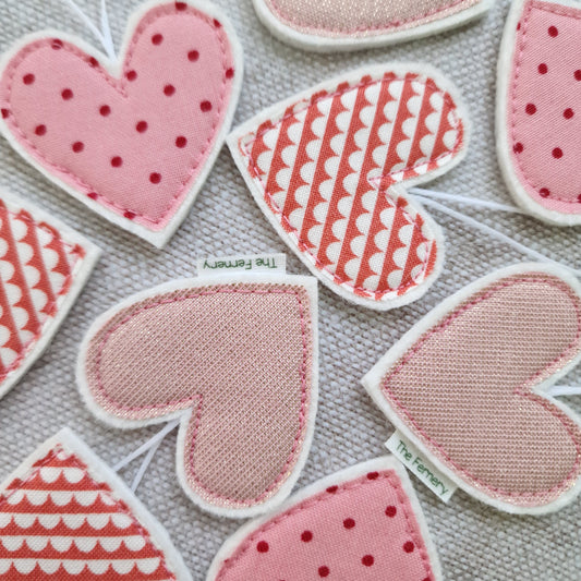 Set of three heart decorations