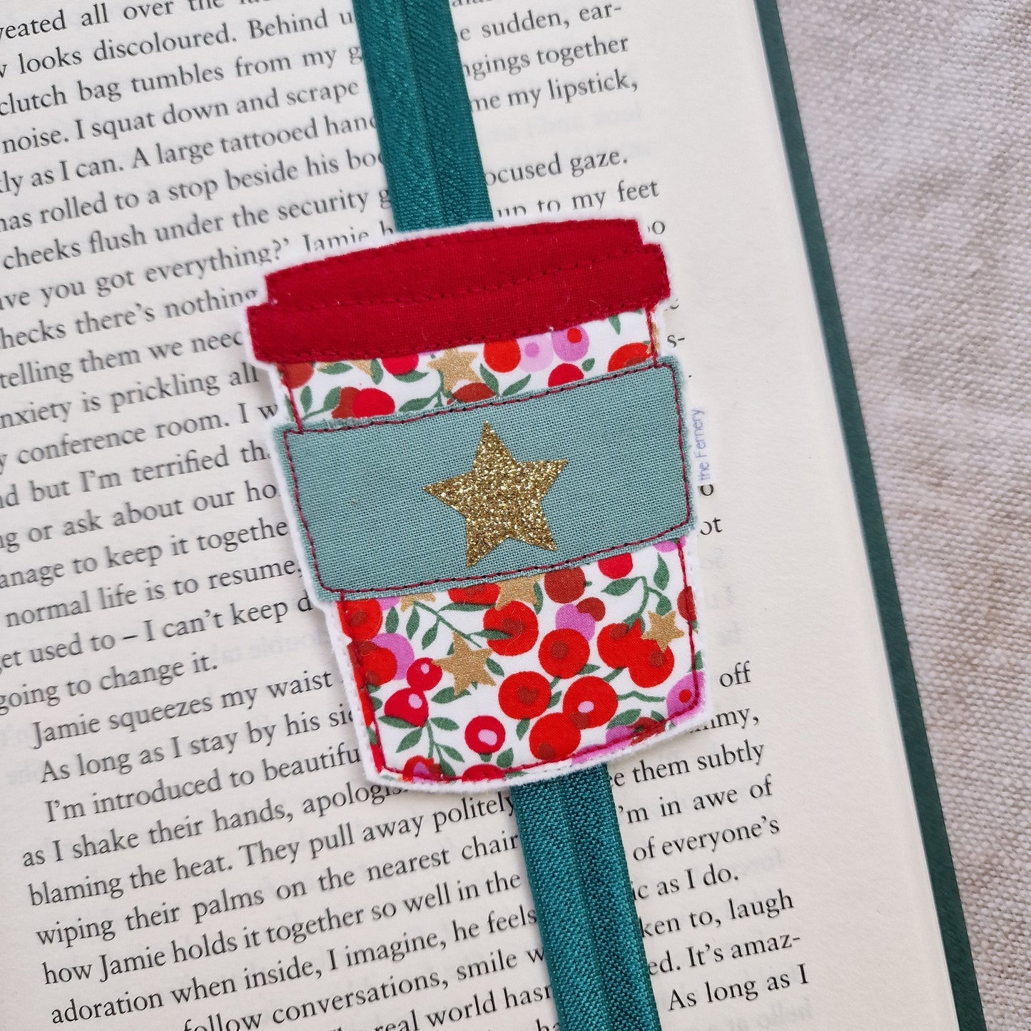 Bookband - Liberty Festive Coffee Cup Bookband