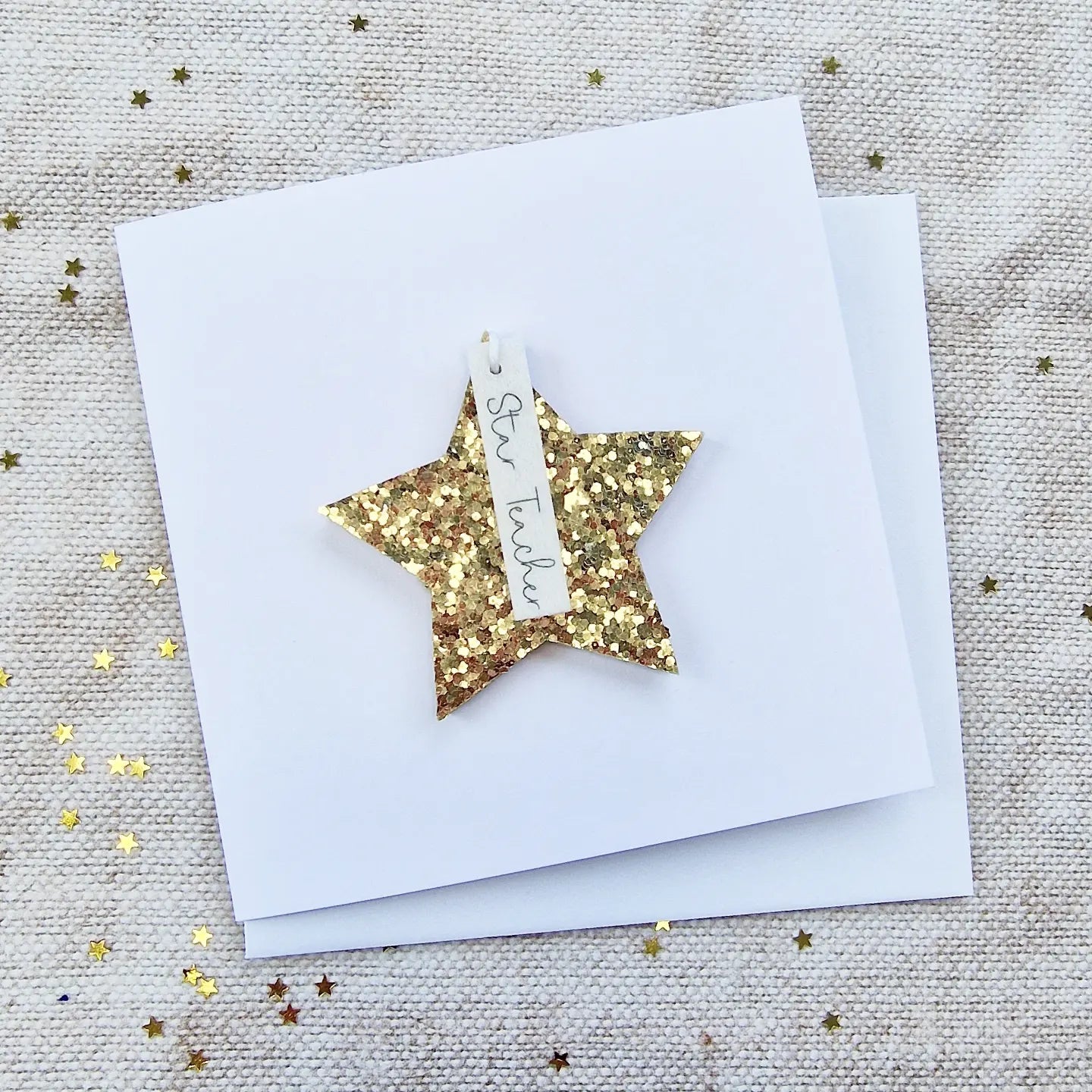 Christmas Decoration - Star Teacher Sparkly Star Cards