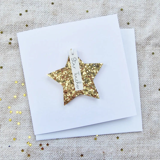 Christmas Decoration - Star Teacher Sparkly Star Cards